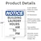 Signmission Building Laundry Hours _ Am, 18 in W x Rectangle, Aluminum OS-2PACK-NS-A-1824-V-10389 - alternate 2